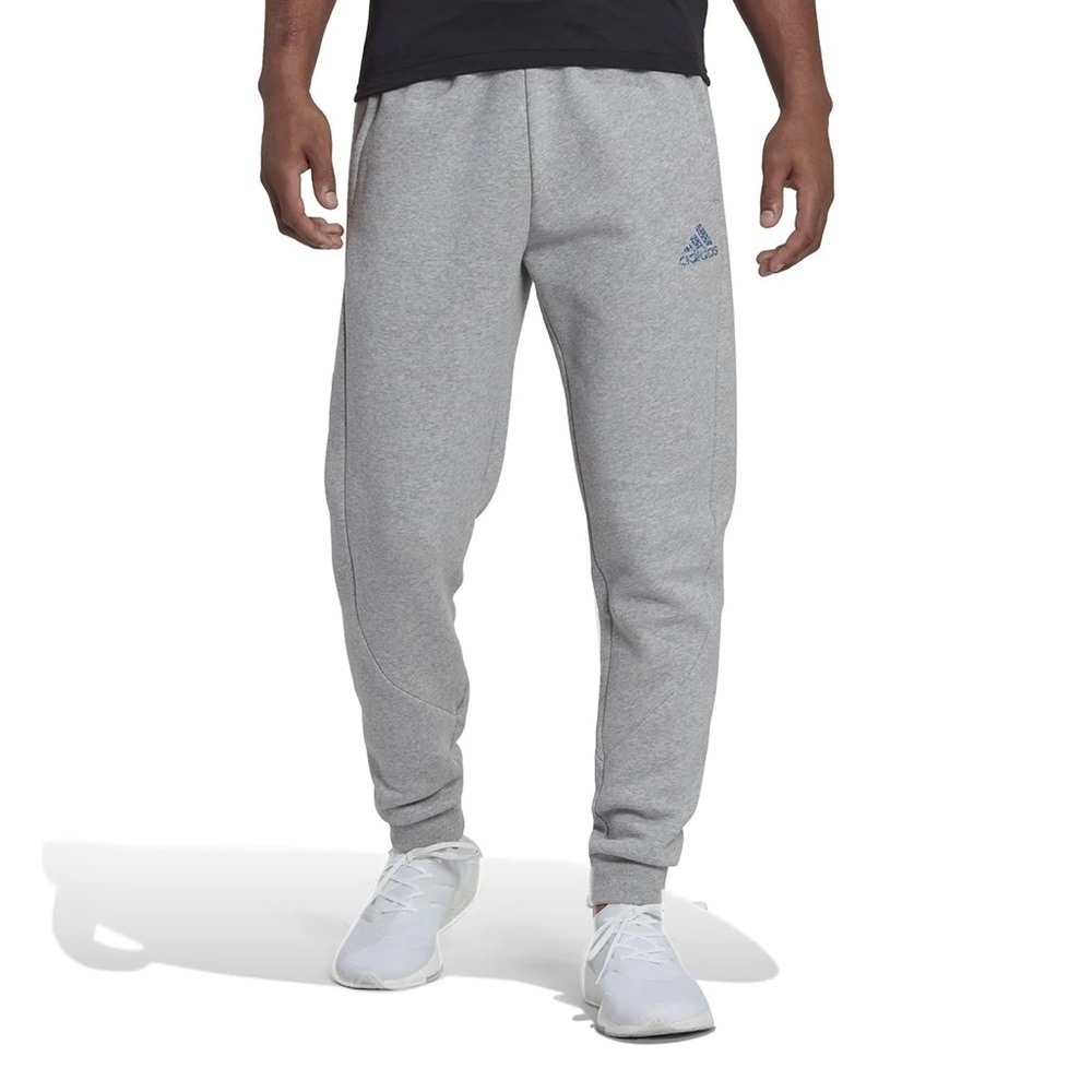 Adidas Stadium Fleece Joggers Badge of Sport Logo Gray Size M - Picture 4 of 4